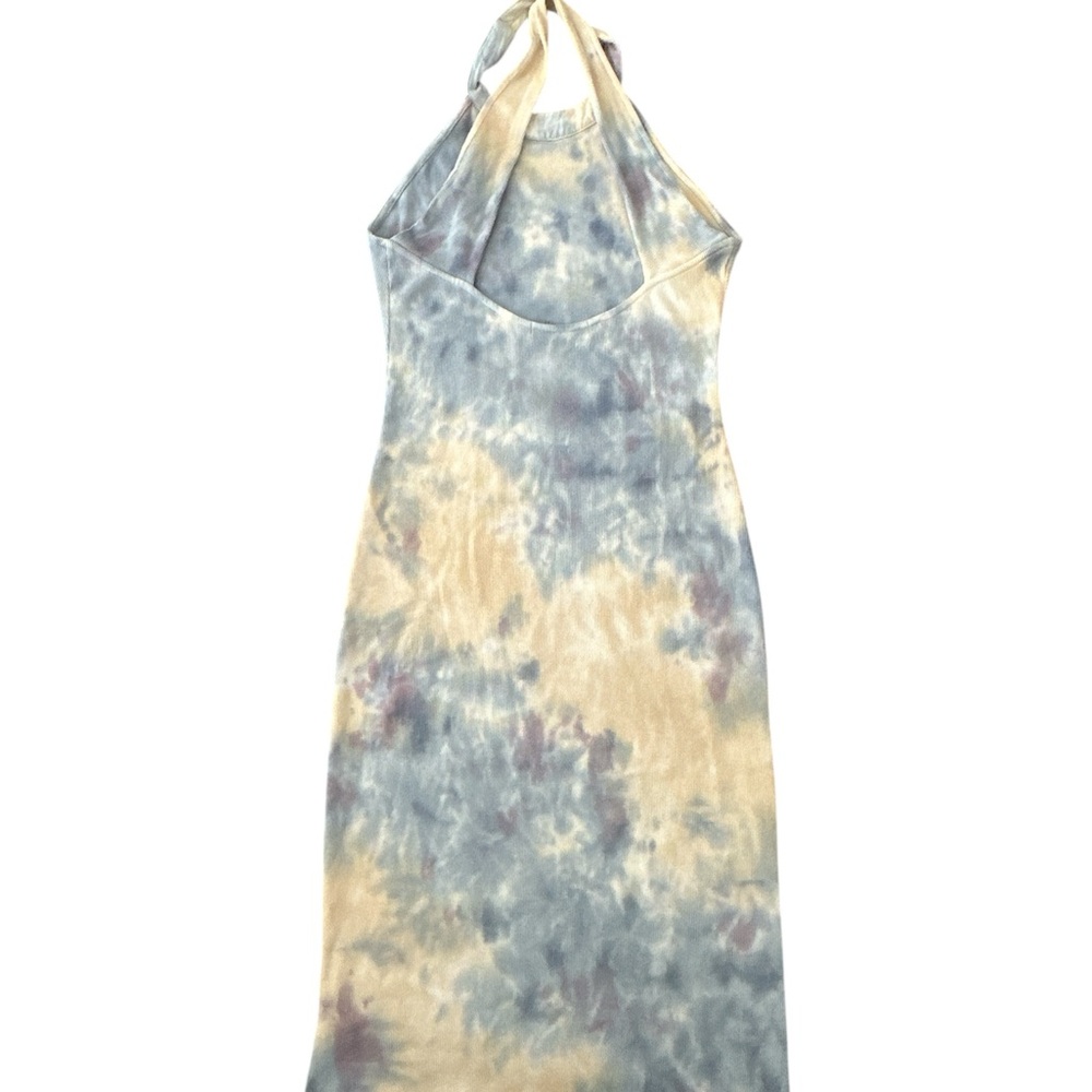 Young Fabulous & Broke Blue, Cream & Lavender Halter Tie-Dye Midi Dress - Picture 4 of 7